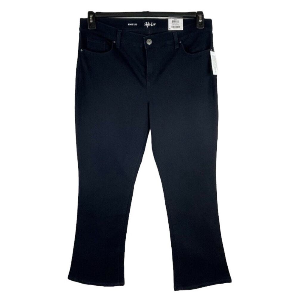 Style & Co SZ 16S SHORT Boot Bootcut Jeans Mid-Rise Dark Wash Stretch Pockets